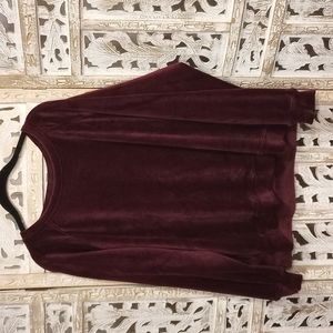 🆕 Gloria Vanderbilt / Women's Velour Top / XXL / Wine